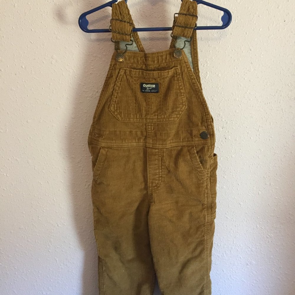 Khaki Cord Overalls - Boys 3T